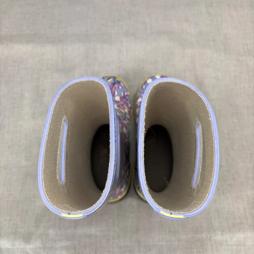 Bogs Rain Boots Girls Purple Magnolia Pull On Waterproof Youth Size 3